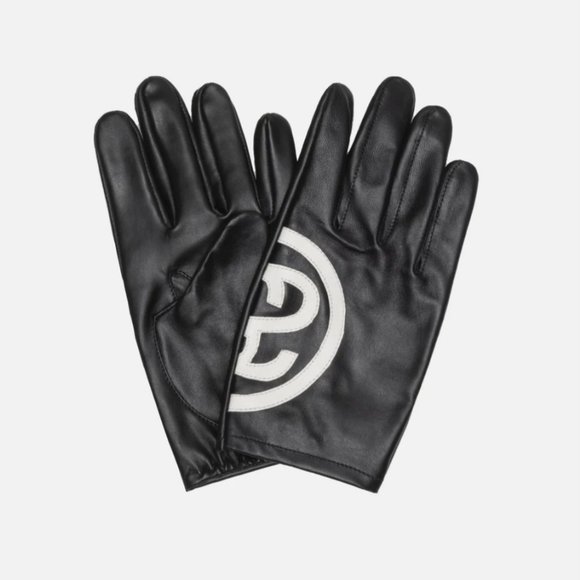 Stussy SS Link Leather Black Gloves - Picture 1 of 4